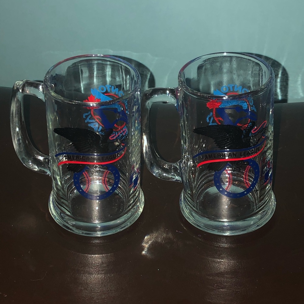 Pair of-1993 American League  Blue Jays Glass Mug